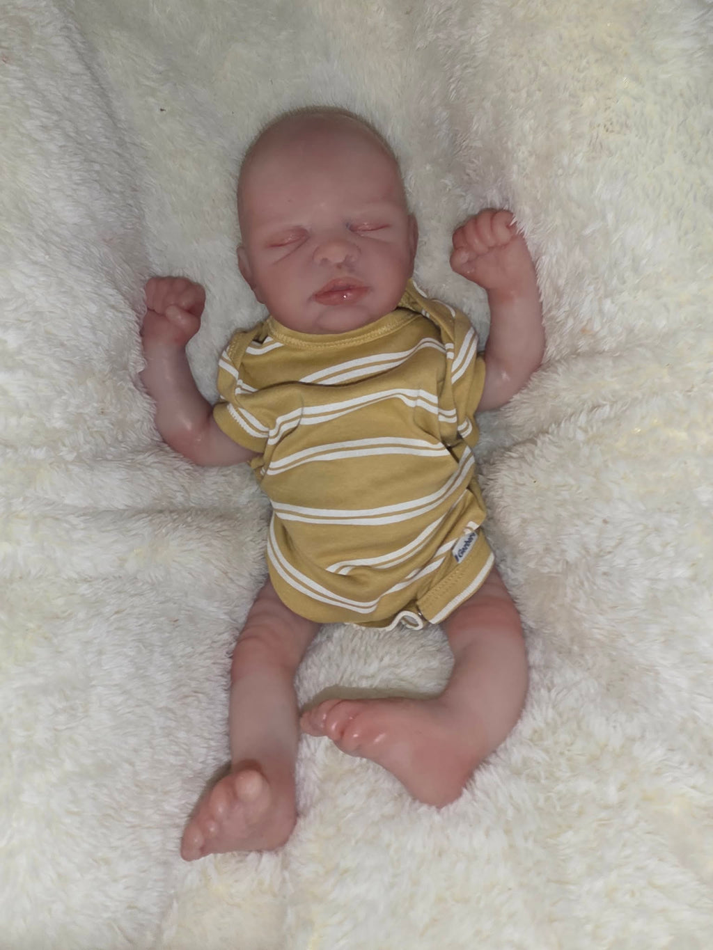 16” Newborn art doll boy Closed Eye Silicone Doll
