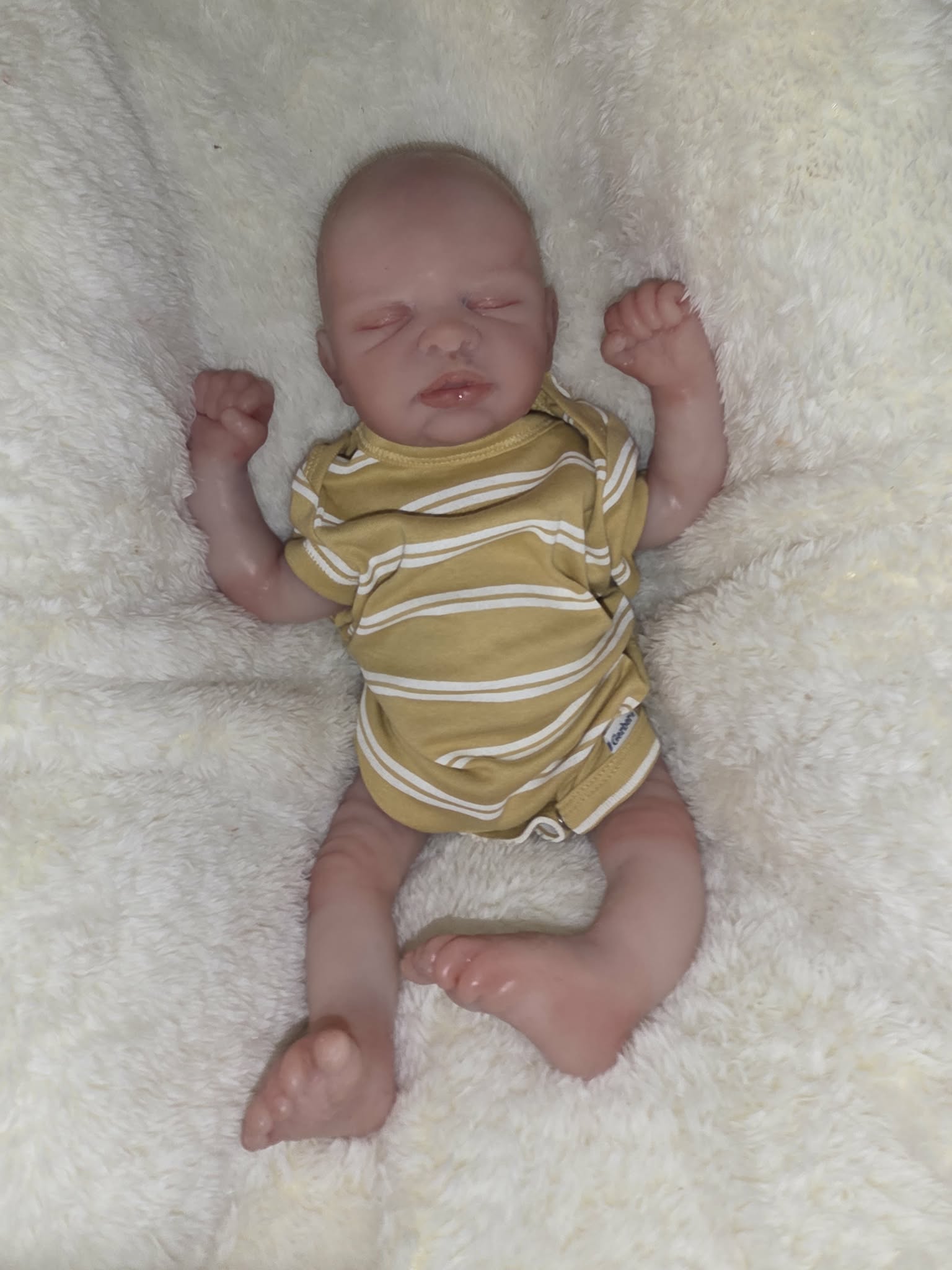 16” Newborn art doll boy Closed Eye Silicone Doll