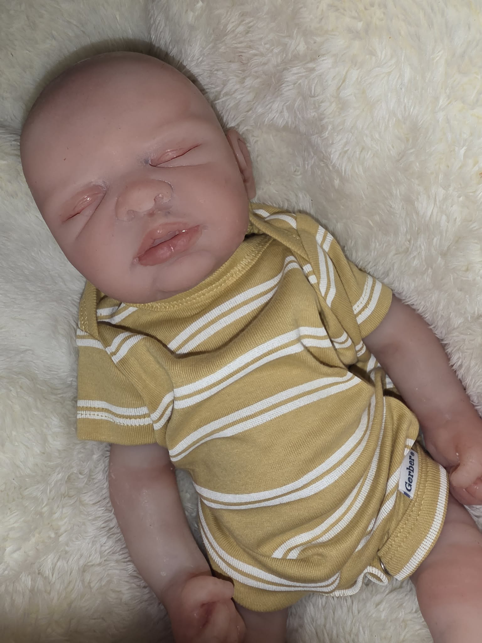 16” Newborn art doll boy Closed Eye Silicone Doll