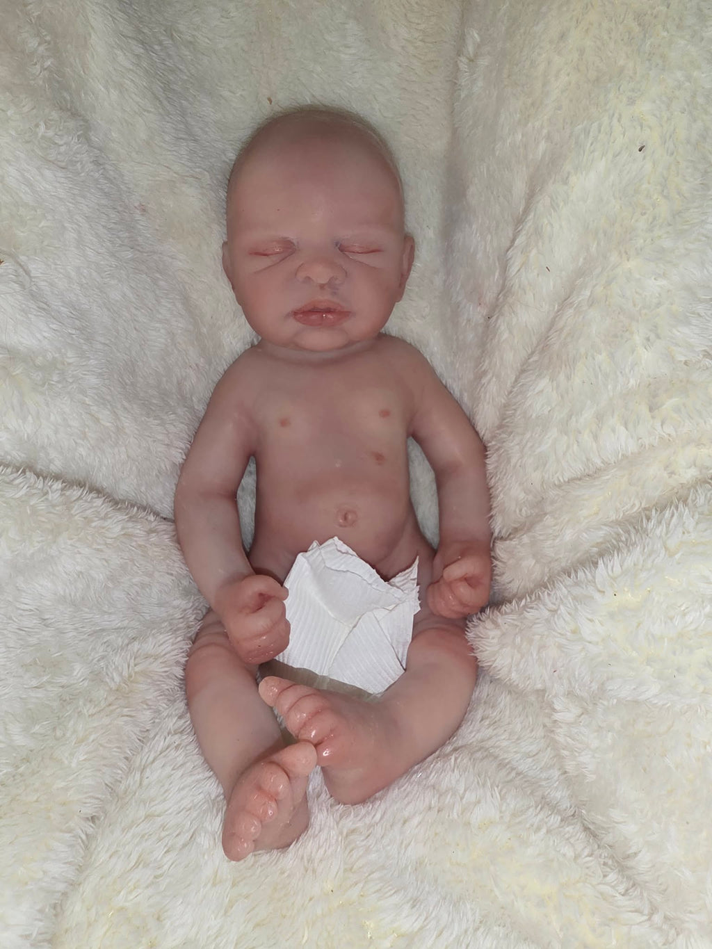 16” Newborn art doll boy Closed Eye Silicone Doll