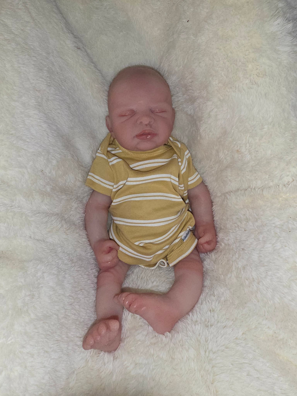 16” Newborn art doll boy Closed Eye Silicone Doll
