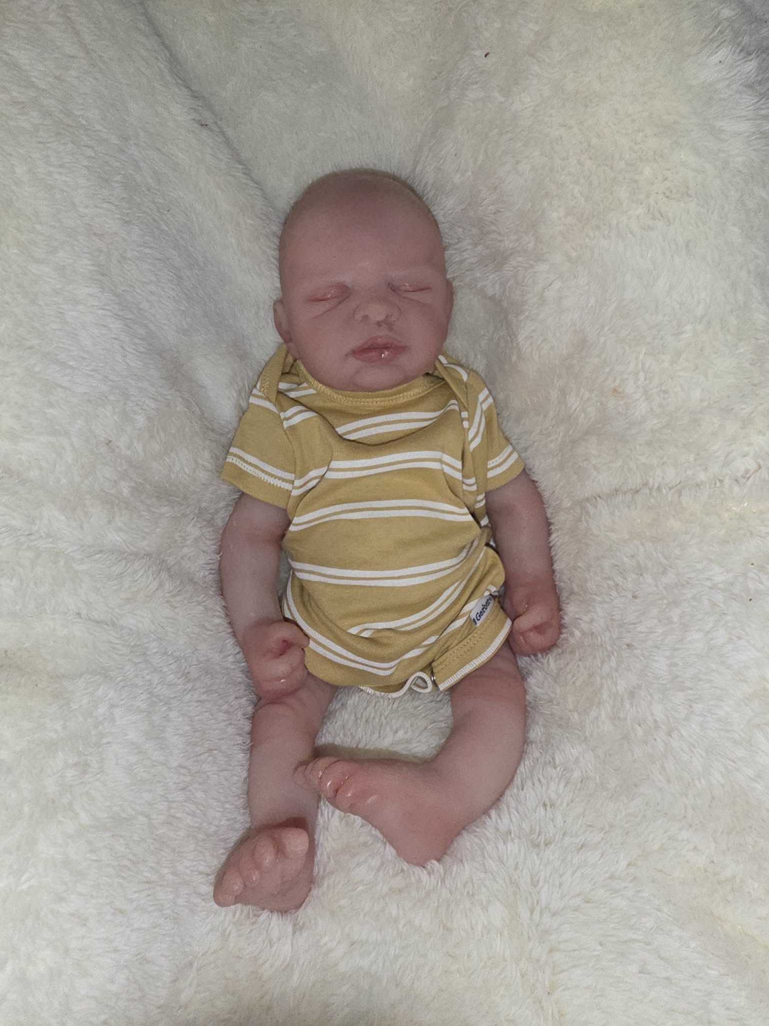 16” Newborn art doll boy Closed Eye Silicone Doll