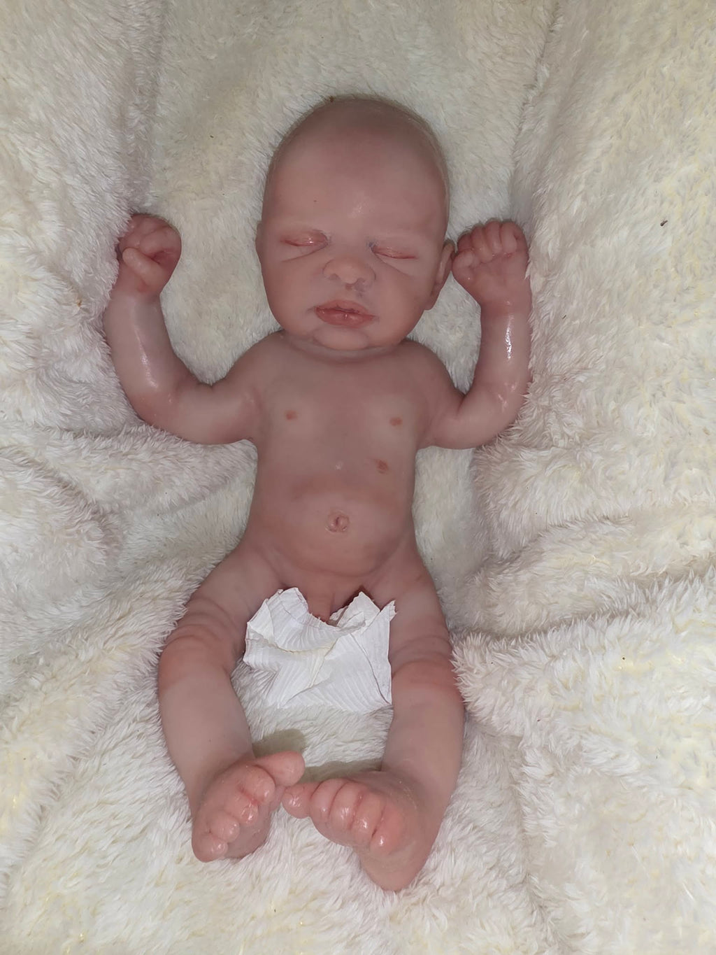 16” Newborn art doll boy Closed Eye Silicone Doll