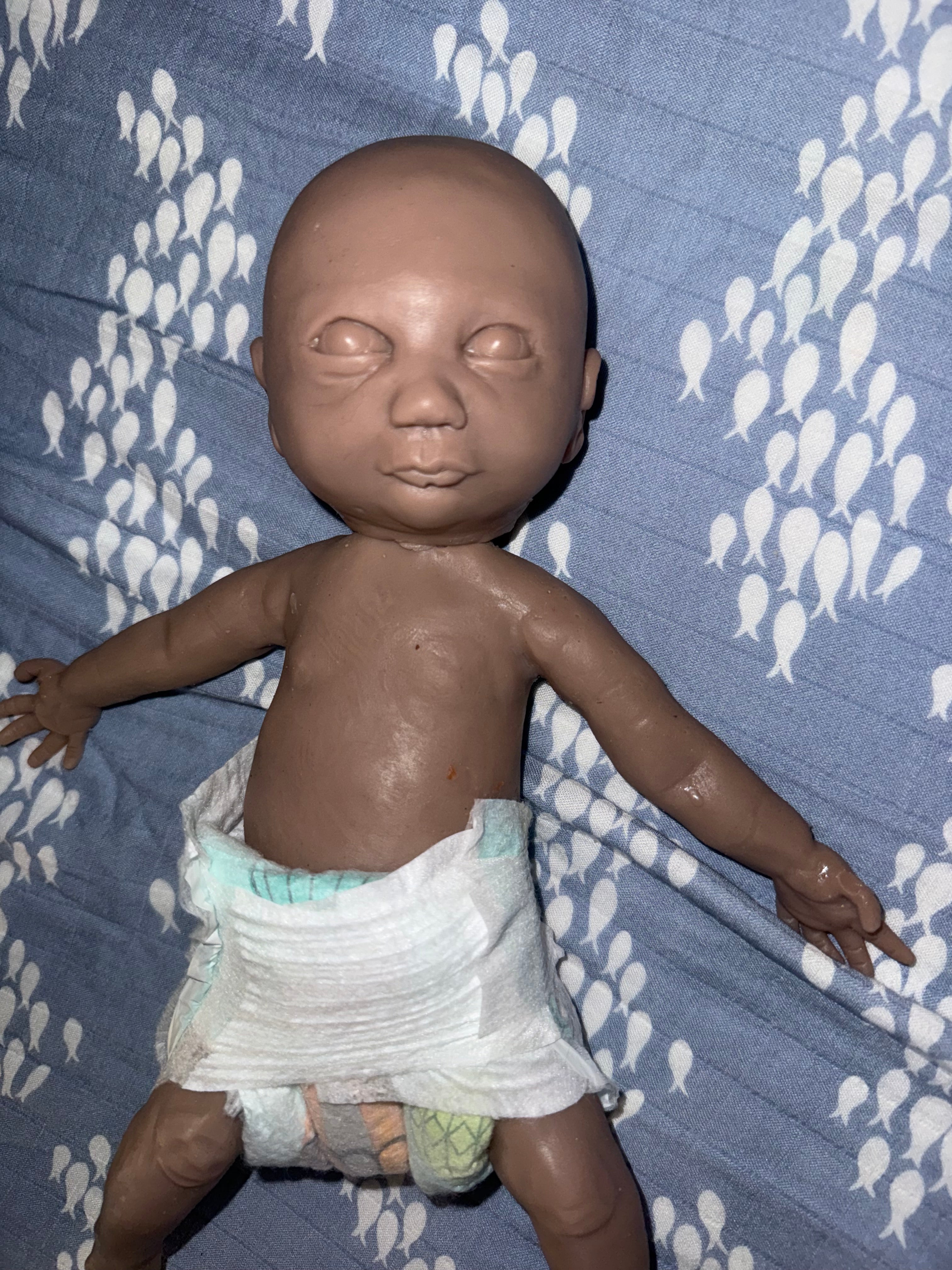 Silicone doll head or full body 12” preemie