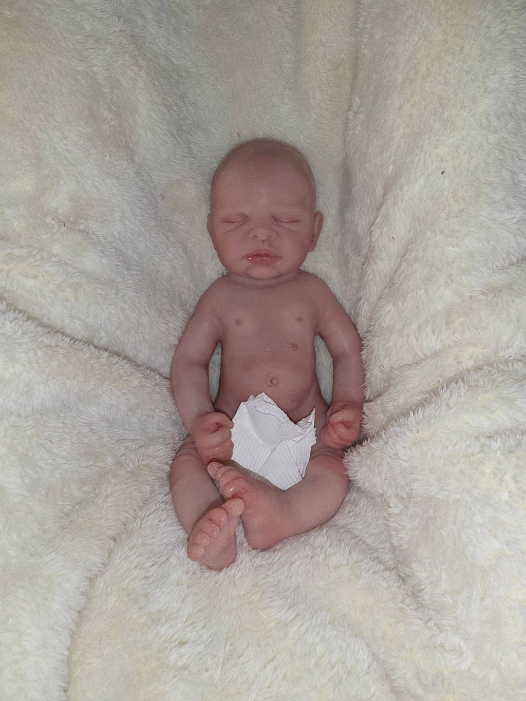 16” Newborn art doll boy Closed Eye Silicone Doll