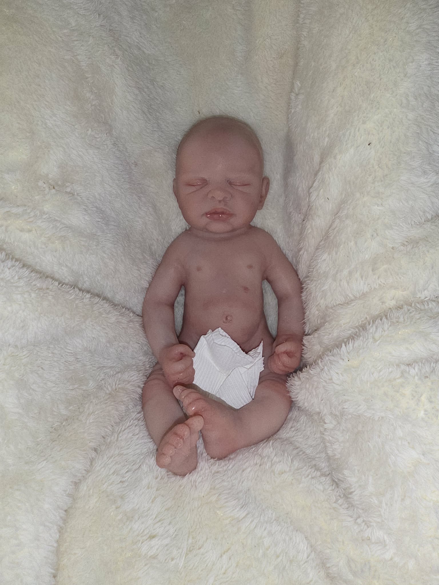 16” Newborn art doll boy Closed Eye Silicone Doll