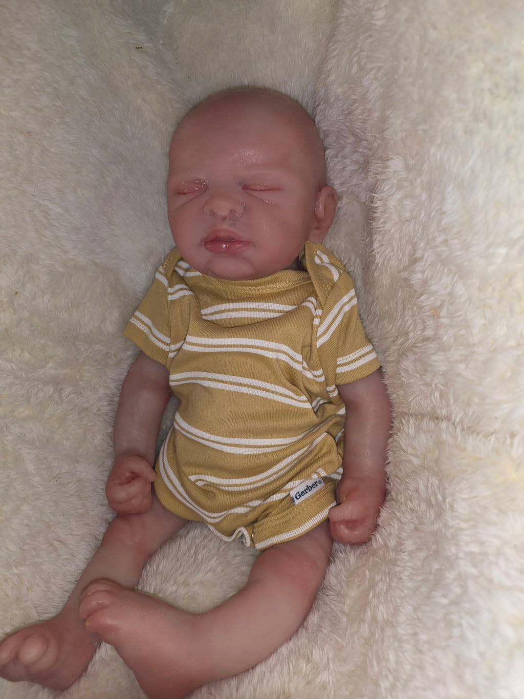 16” Newborn art doll boy Closed Eye Silicone Doll