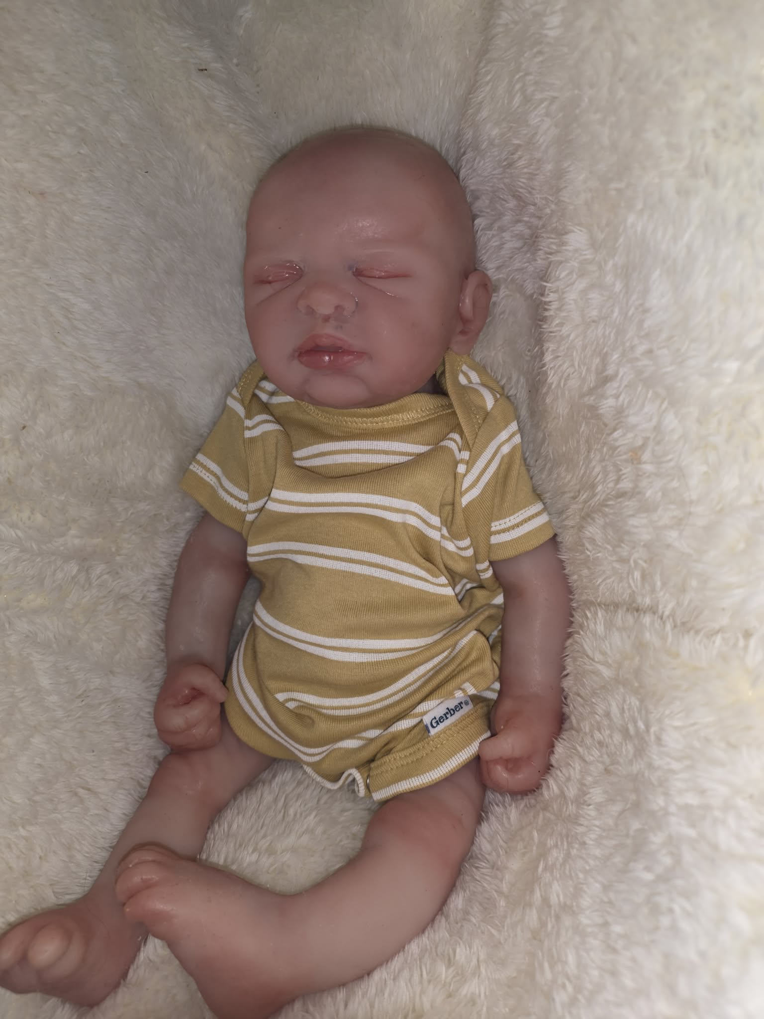 16” Newborn art doll boy Closed Eye Silicone Doll