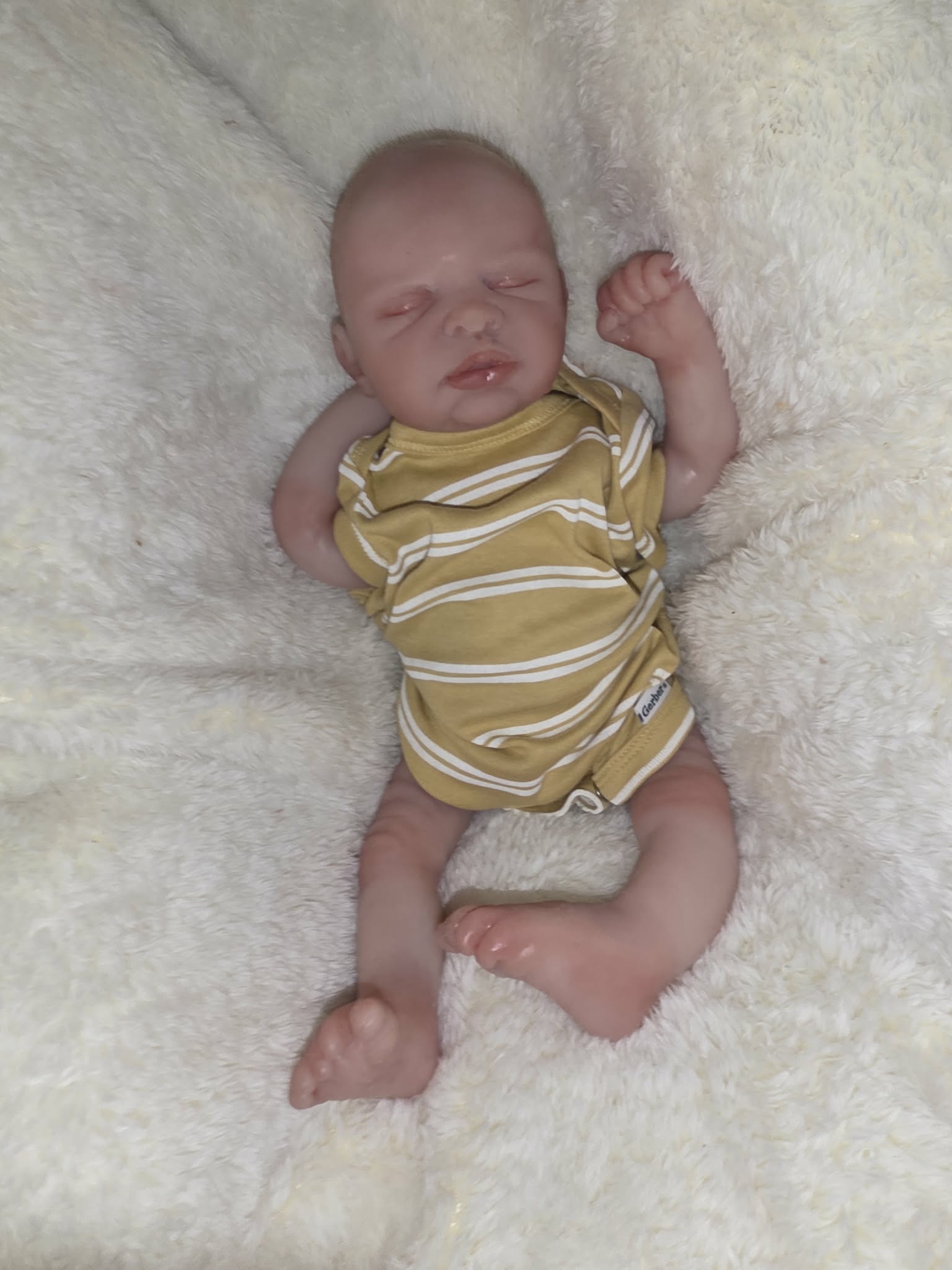 16” Newborn art doll boy Closed Eye Silicone Doll
