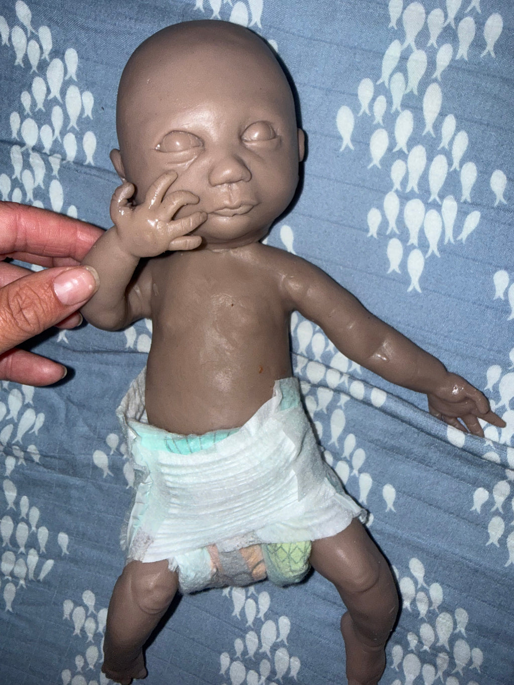 Silicone doll head or full body 12” preemie