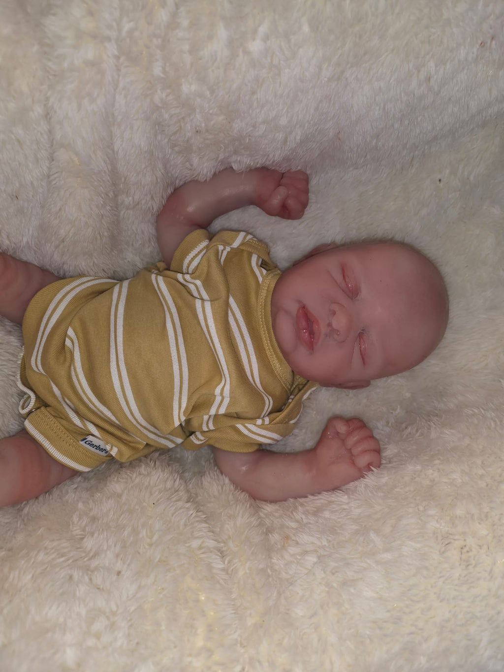 16” Newborn art doll boy Closed Eye Silicone Doll