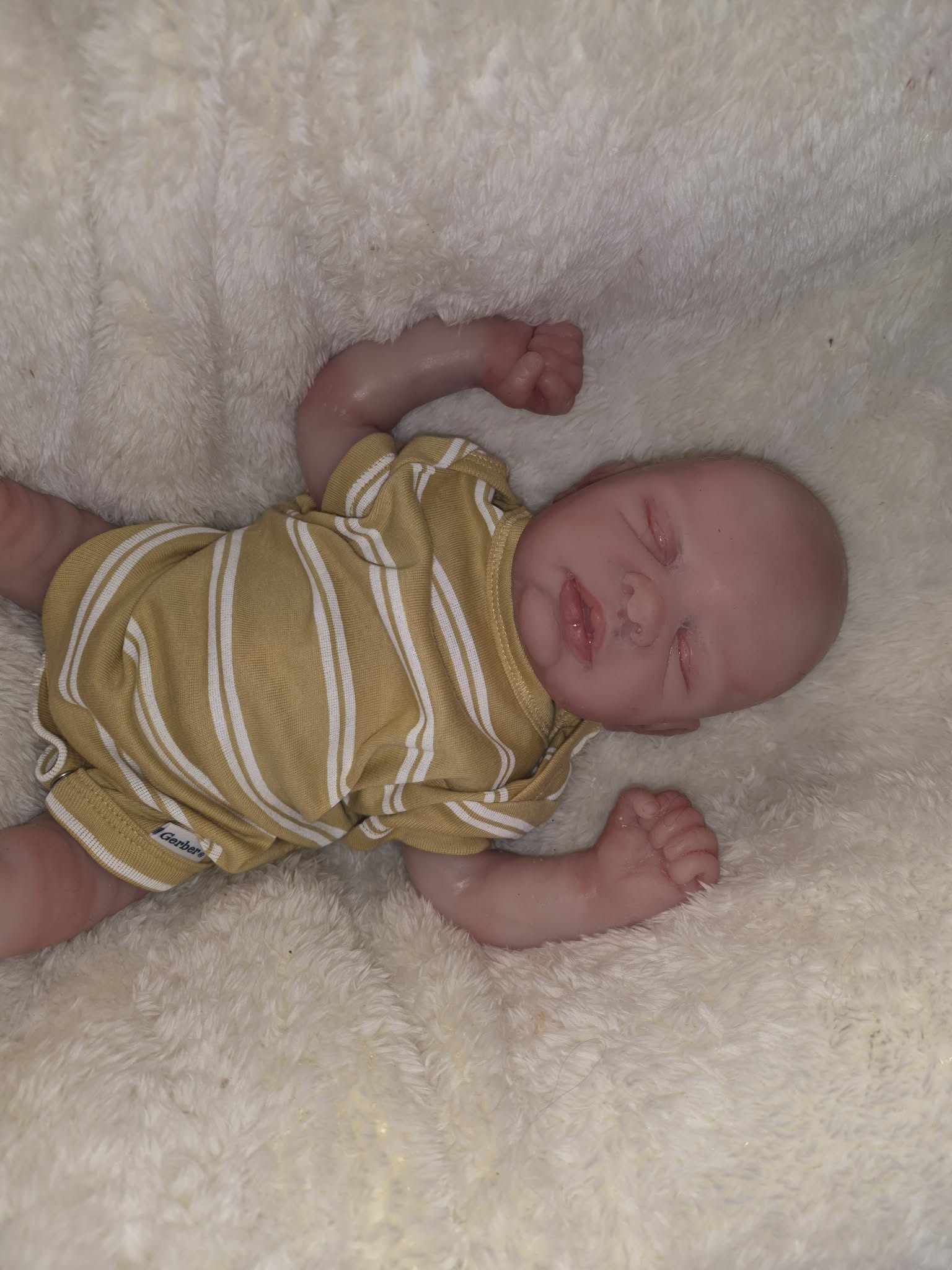 16” Newborn art doll boy Closed Eye Silicone Doll