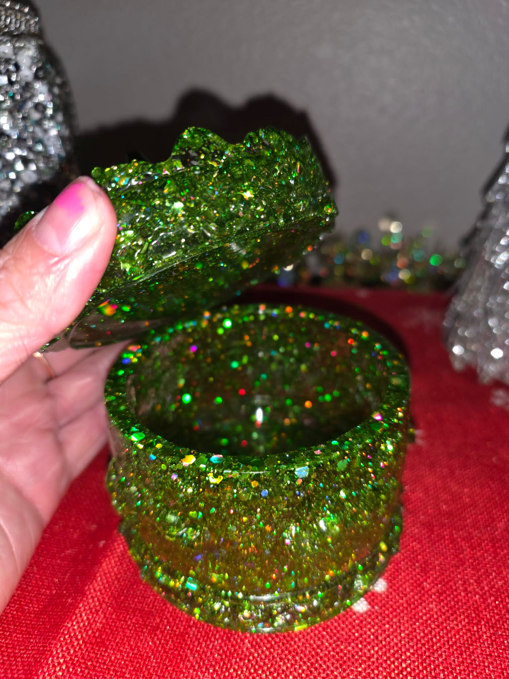 Resin Carousel-Style Jar – Custom Color & Glitter