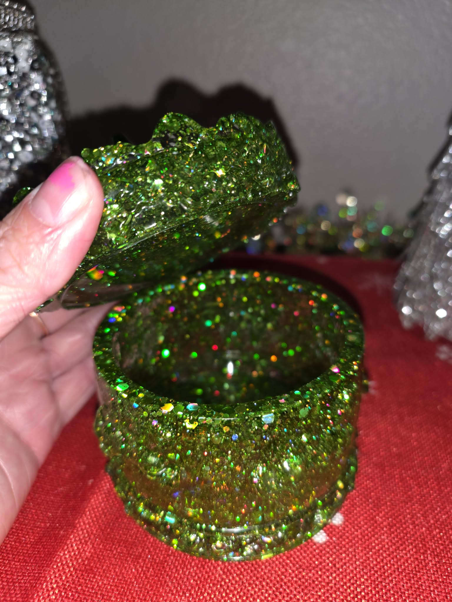 Resin Carousel-Style Jar – Custom Color & Glitter