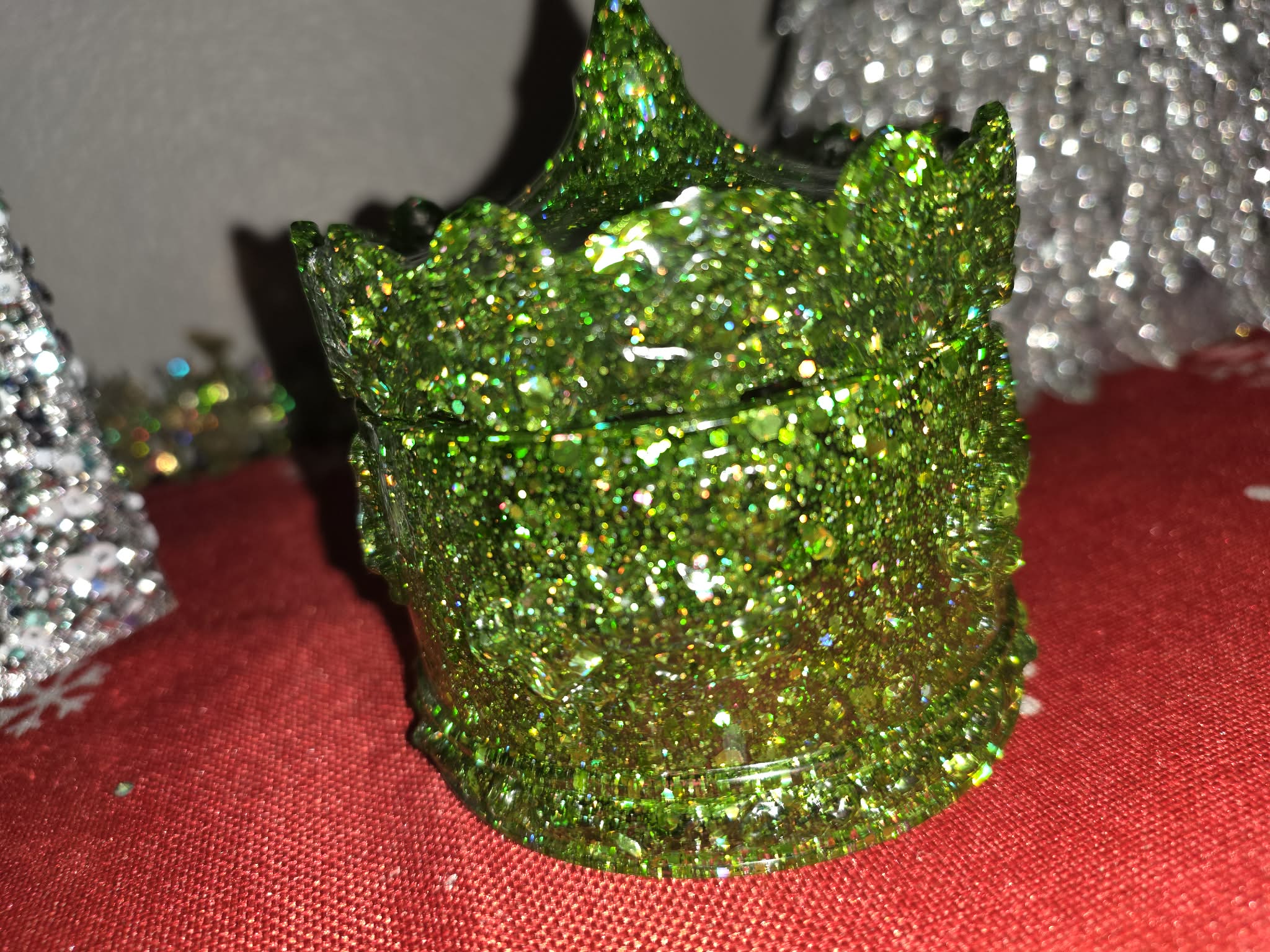 Resin Carousel-Style Jar – Custom Color & Glitter