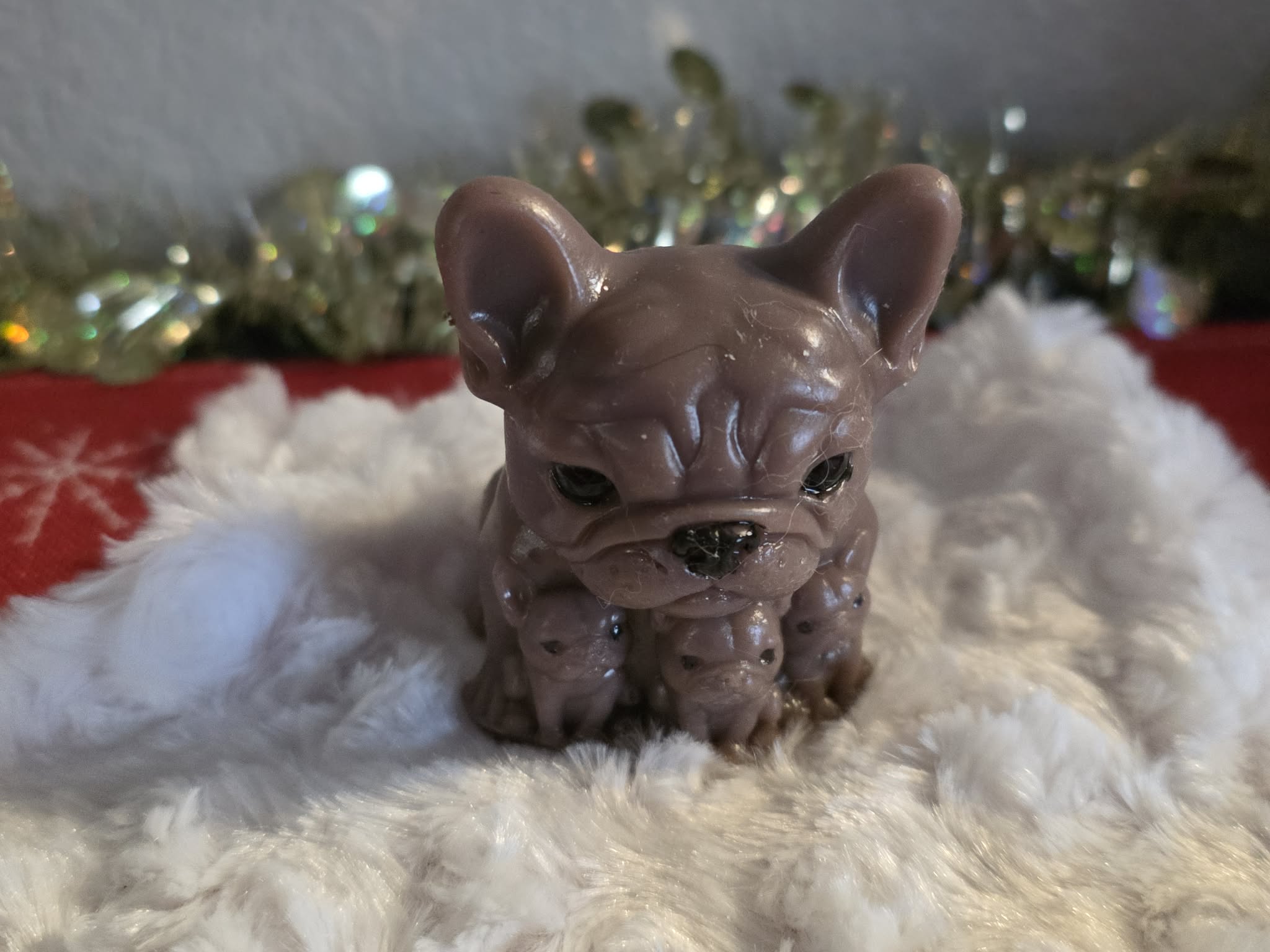Mini Silicone frenchie with 3 Puppies