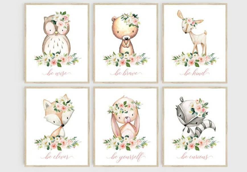 Nursery baby decor picture frame (black frame)