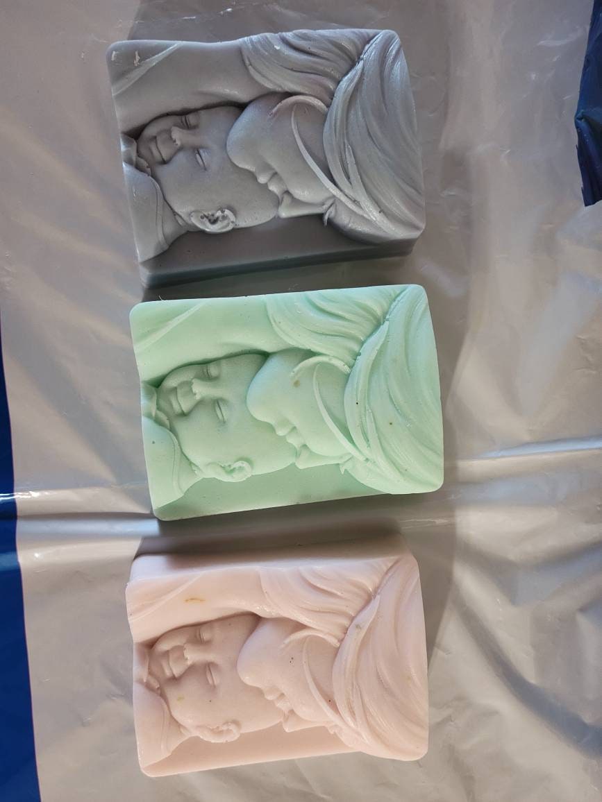 Mother and baby bar of soap scented goats milk