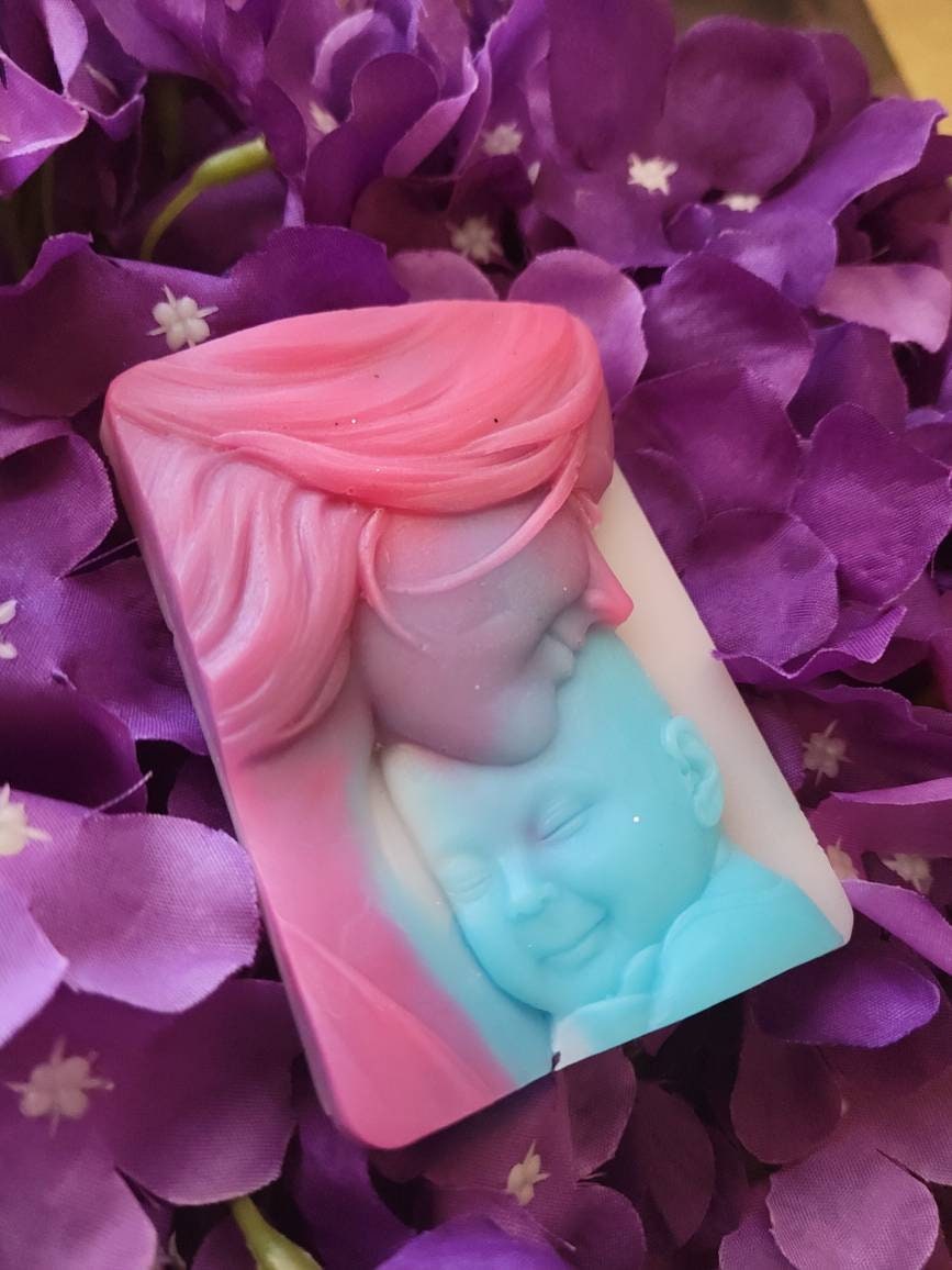 Mother and child goats milk soap mixed colors