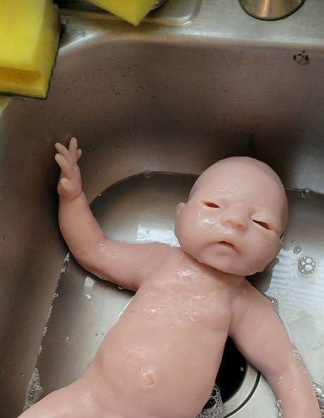 Full Body silicone art doll Isla with open eyes
