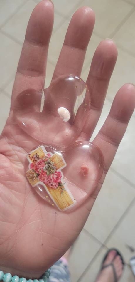 Remembrance Keepsake-handcrafted memorial art peice, custom silicone or resin memory keepsake made to honor loved one
