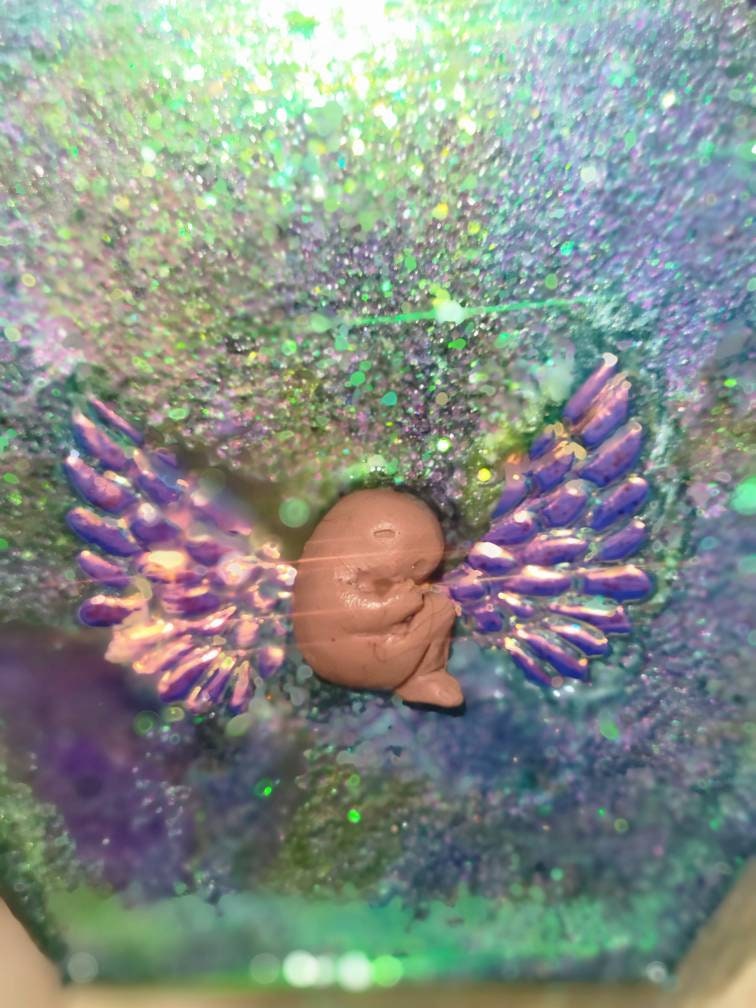 Remembrance Keepsake-handcrafted memorial art peice, custom silicone or resin memory keepsake made to honor loved one