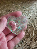 Memorial silicone Fetus in glitter resin heart