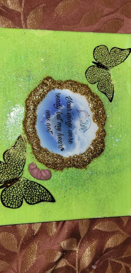 Remembrance Keepsake-handcrafted memorial art peice, custom silicone or resin memory keepsake made to honor loved one
