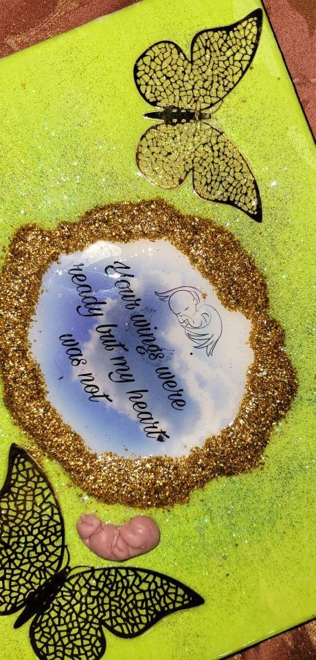 Remembrance Keepsake-handcrafted memorial art peice, custom silicone or resin memory keepsake made to honor loved one