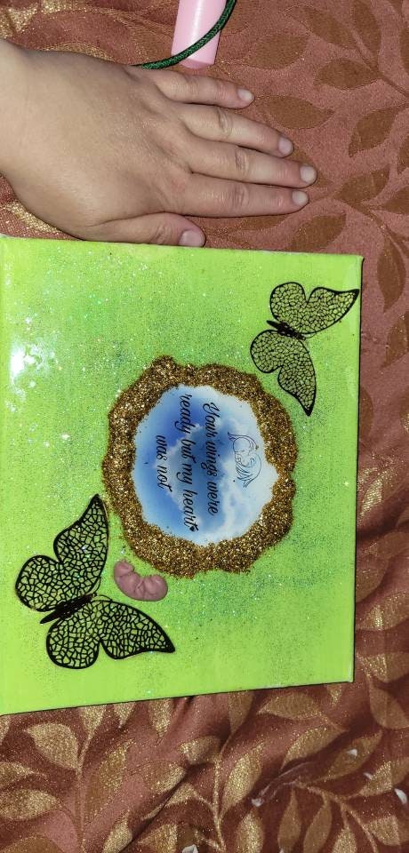 Remembrance Keepsake-handcrafted memorial art peice, custom silicone or resin memory keepsake made to honor loved one