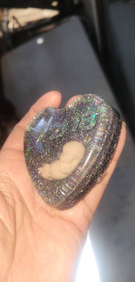 Remembrance Keepsake-handcrafted memorial art peice, custom silicone or resin memory keepsake made to honor loved one