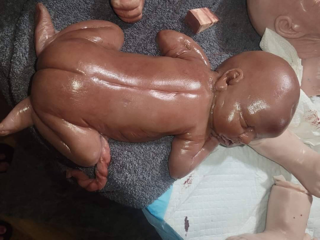 13" silicone baby girl fully painted with umbilical cord maribelle