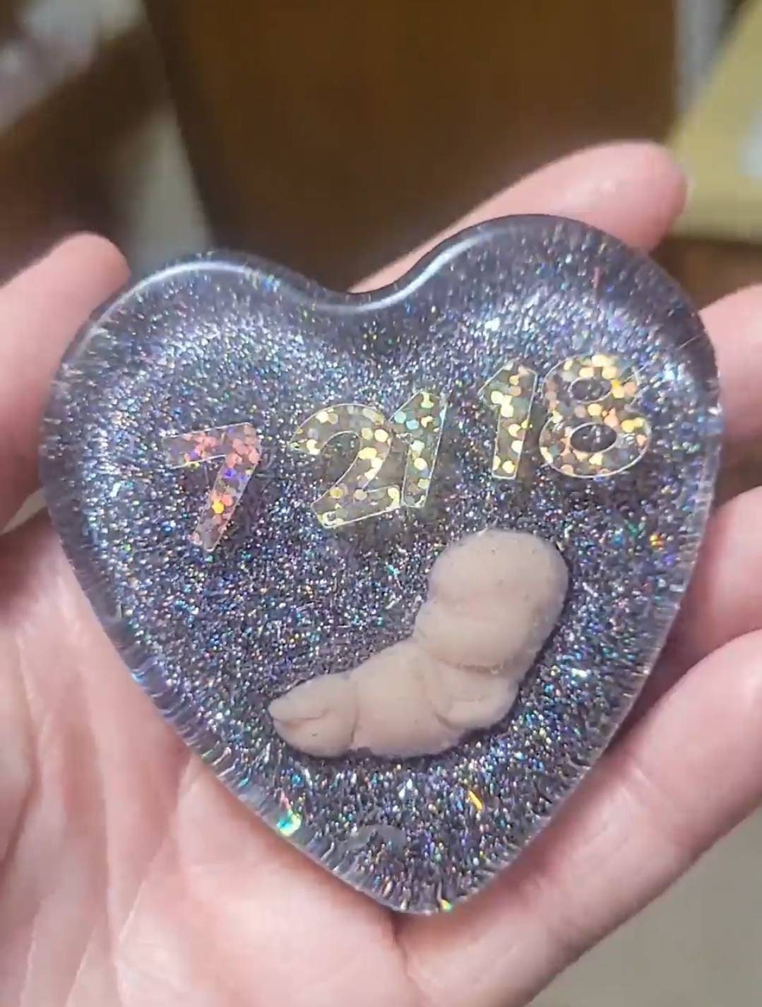 Remembrance Keepsake-handcrafted memorial art peice, custom silicone or resin memory keepsake made to honor loved one