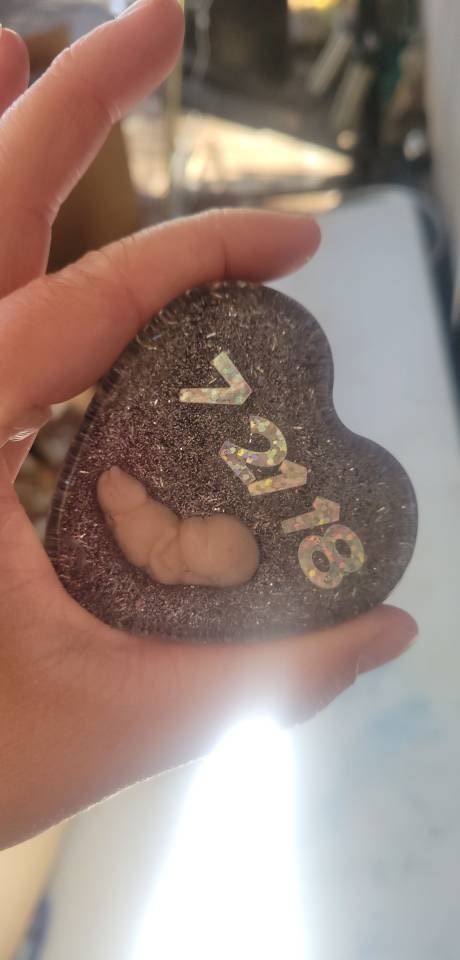 Remembrance Keepsake-handcrafted memorial art peice, custom silicone or resin memory keepsake made to honor loved one