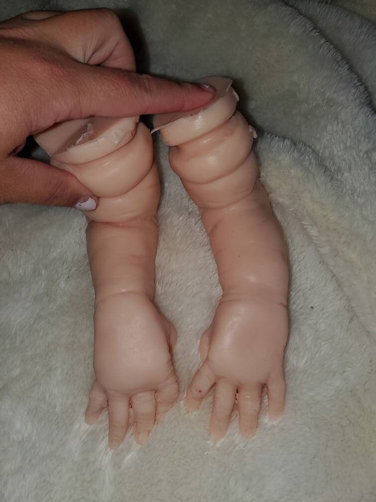 Full silicone baby limbs for cloth body unpainted 3/4 arms full legs