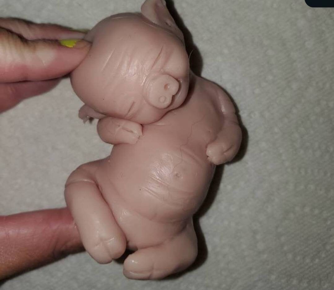 Silicone baby piglet with open eyes