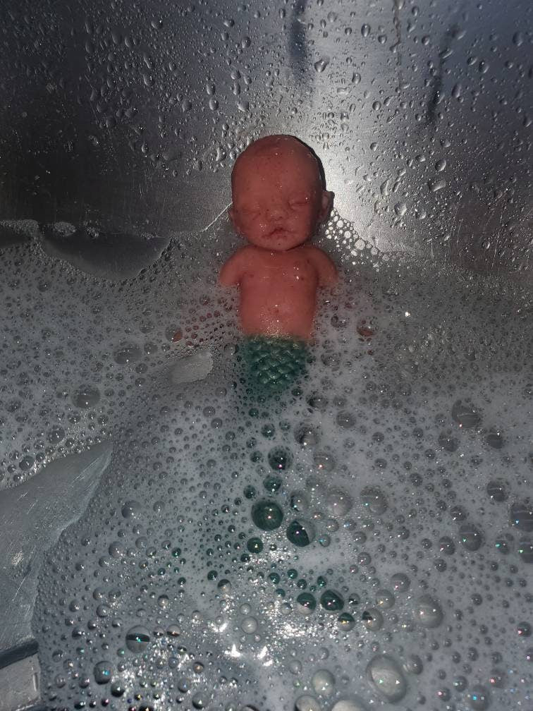 Full Body Silicone Baby mermaid mini 5"