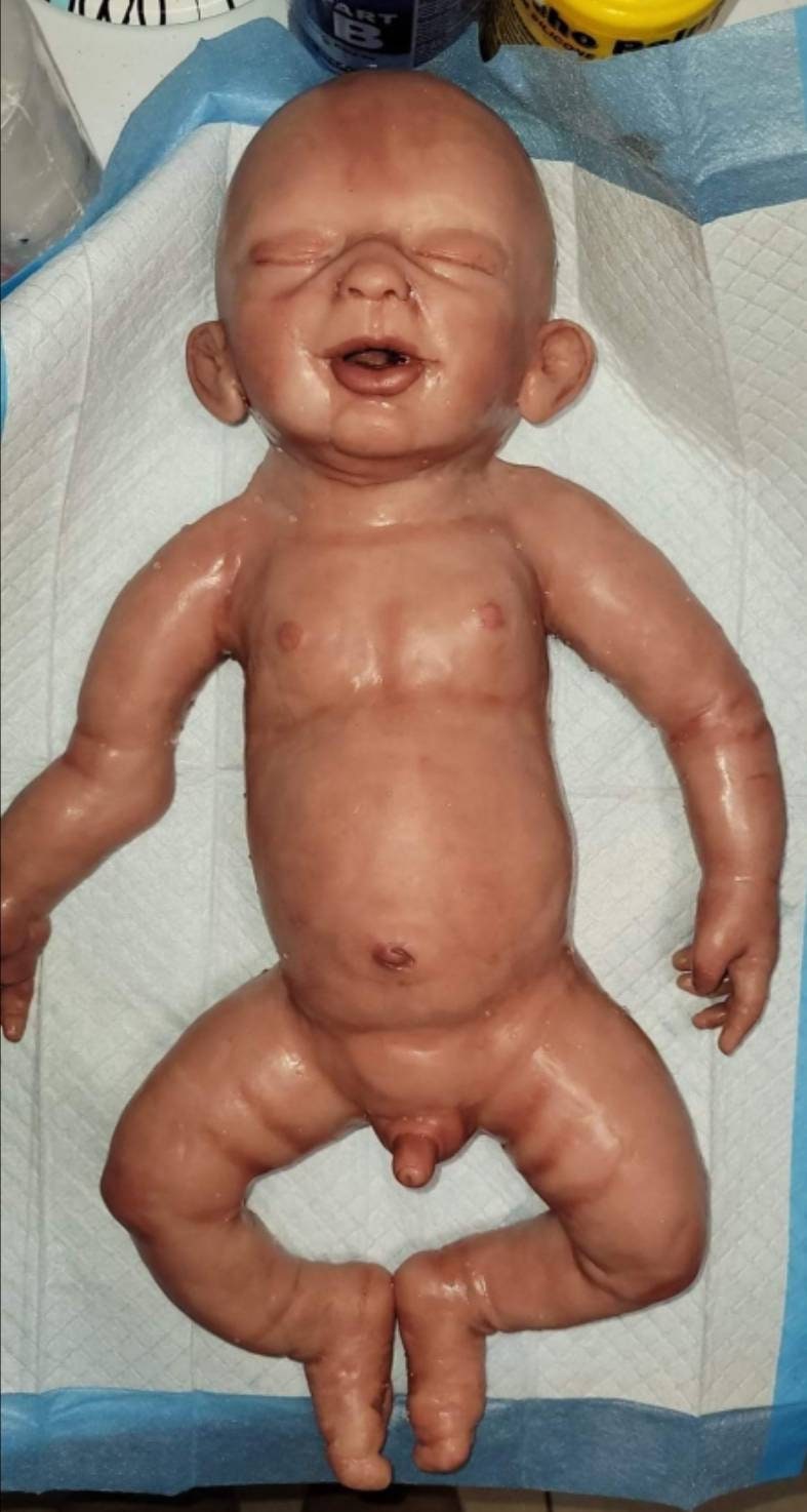 Full body silicone baby Closed eyes 24" Full Body baby boy noah