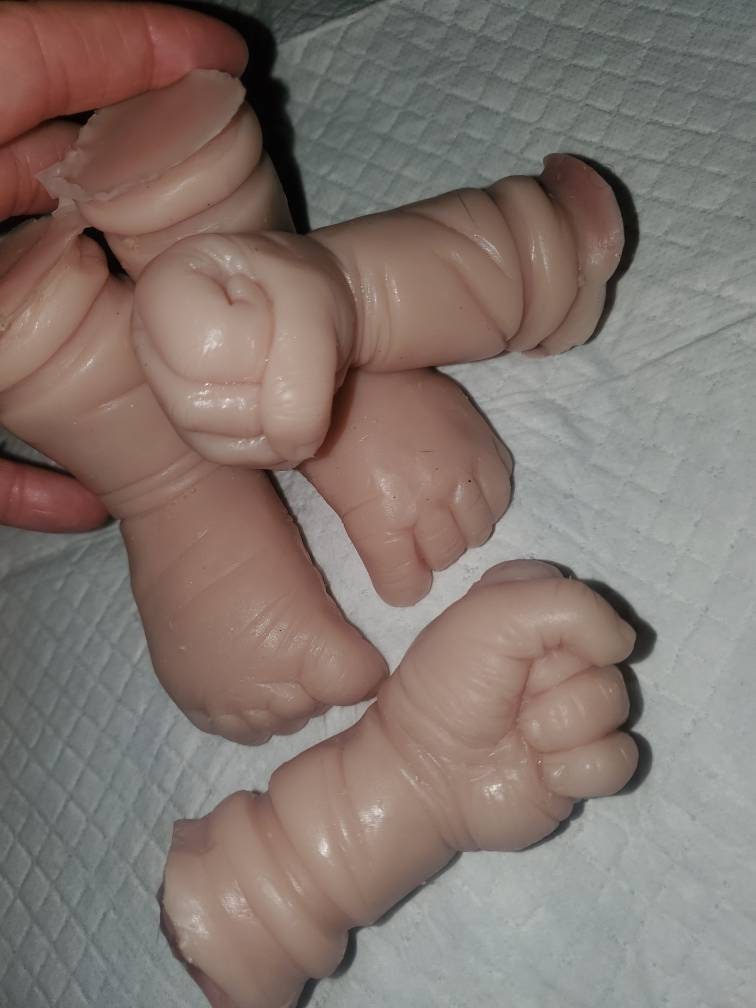 Silicone baby head and silicone baby limbs 20" Newborn blank or painted