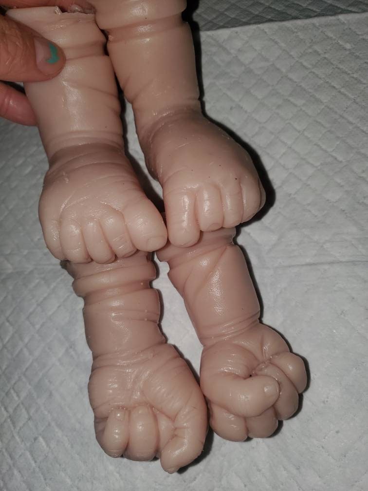 Silicone baby head and silicone baby limbs 20" Newborn blank or painted