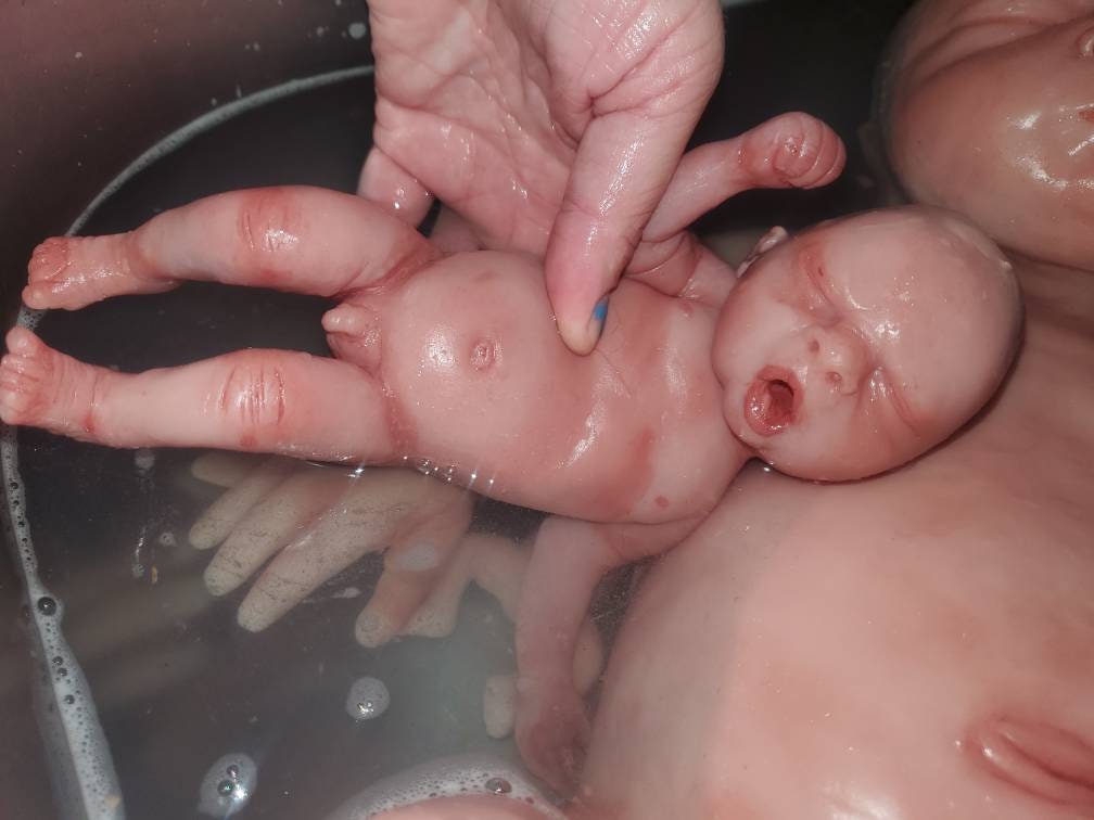 Full body silicone baby 9" baby boy yawning sleepy baby