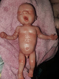 Full body silicone baby 9" baby boy yawning sleepy baby