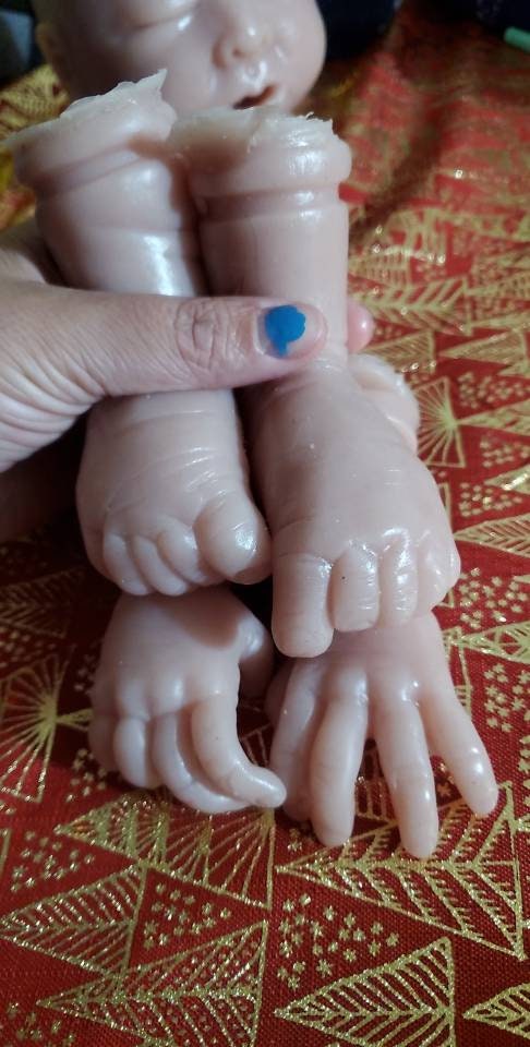 Silicone baby limbs partial limbs with, feet and open hands