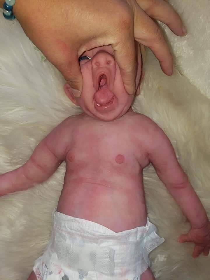 Full body silicone baby happy smiling face