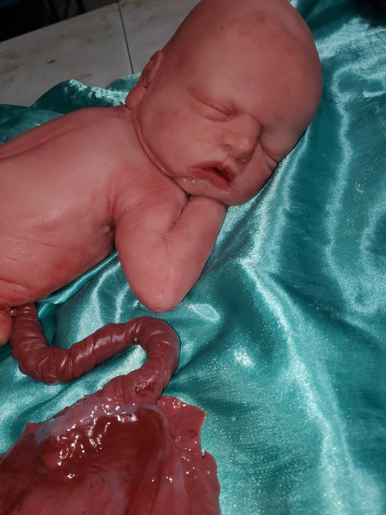 13" silicone art doll girl fully painted with umbilical cord maribelle