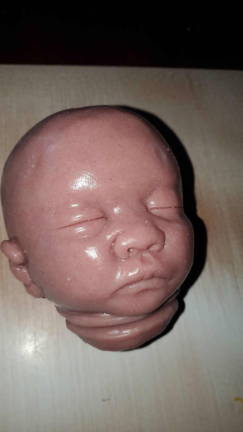 15" silicone baby head preemie for cloth body baby doll
