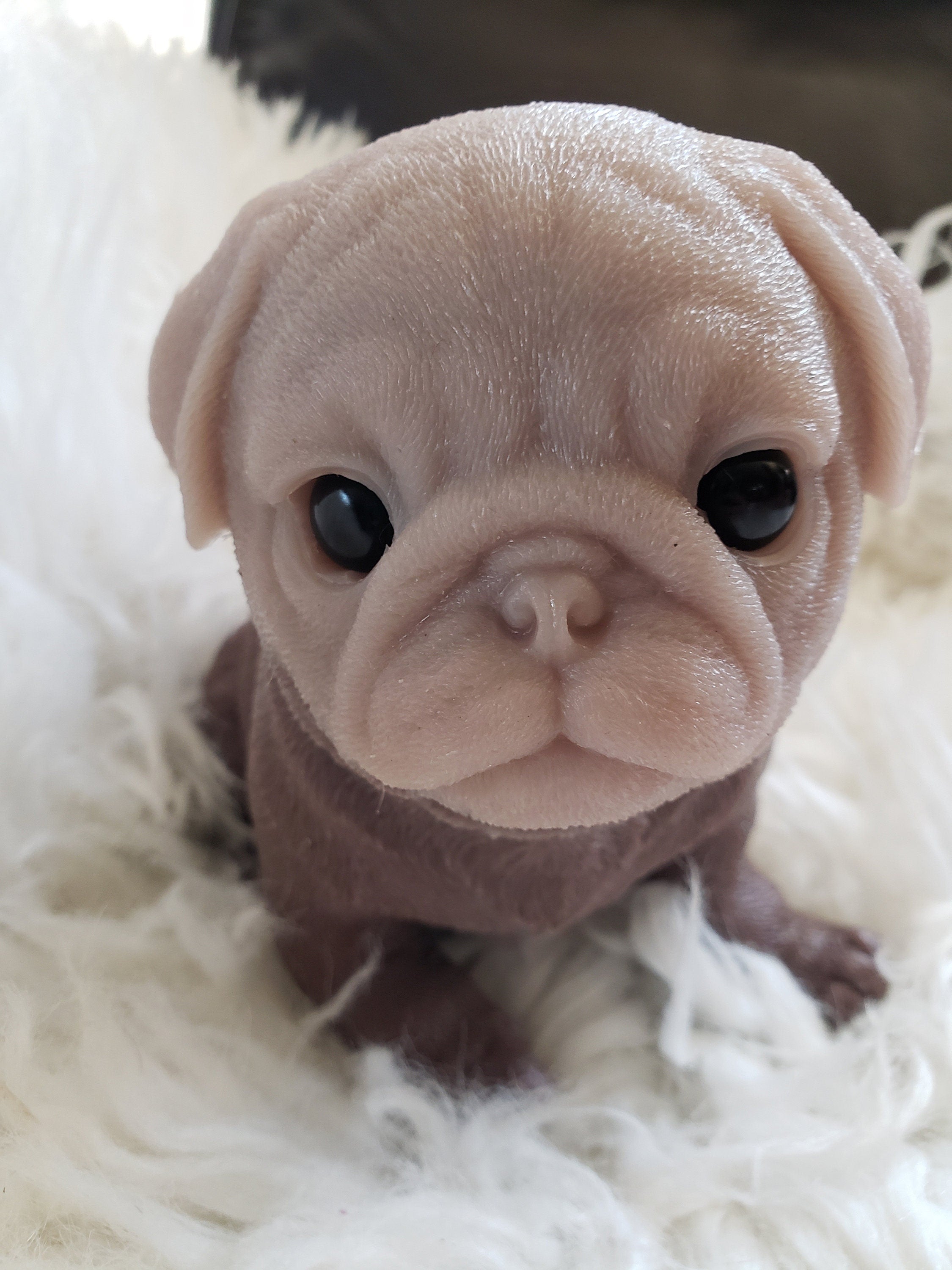 10" inches  Full Body Silicone Pug puppy dog open eyes cutie you choose color