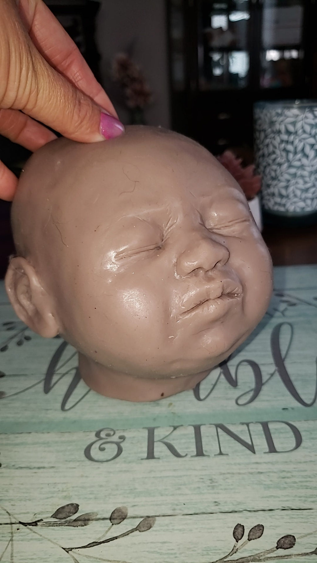 Silicone baby head  for full Body Silicone or cloth cuddle body HEAD ONLY with flange 22" Ralph