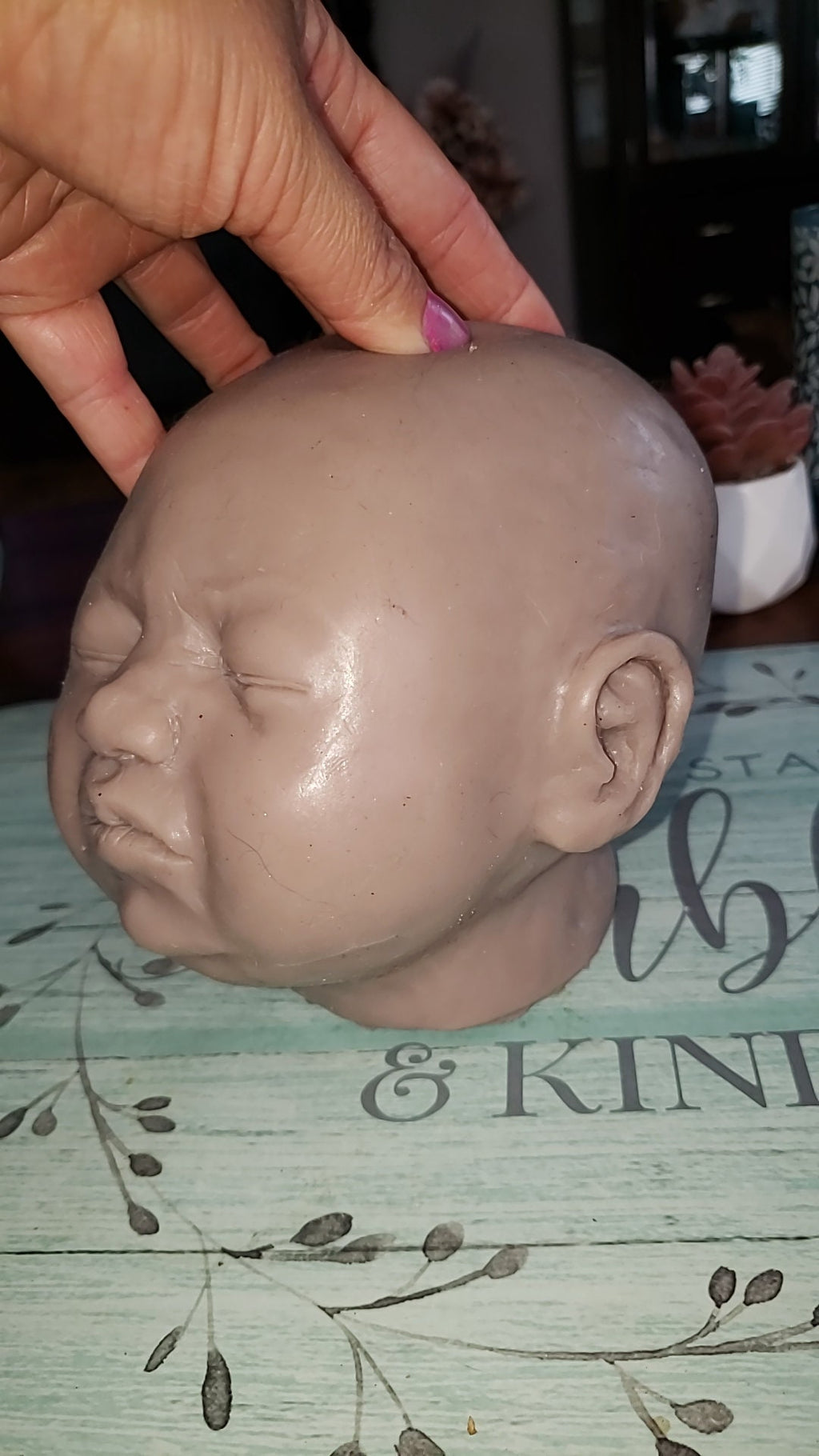 Silicone baby head  for full Body Silicone or cloth cuddle body HEAD ONLY with flange 22" Ralph