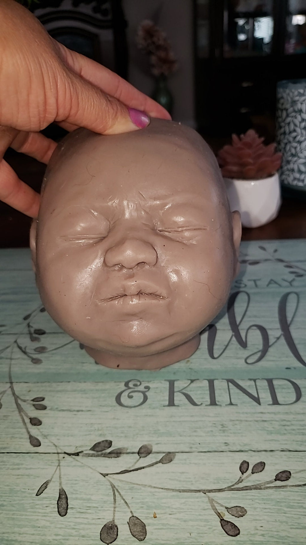 Silicone baby head  for full Body Silicone or cloth cuddle body HEAD ONLY with flange 22" Ralph